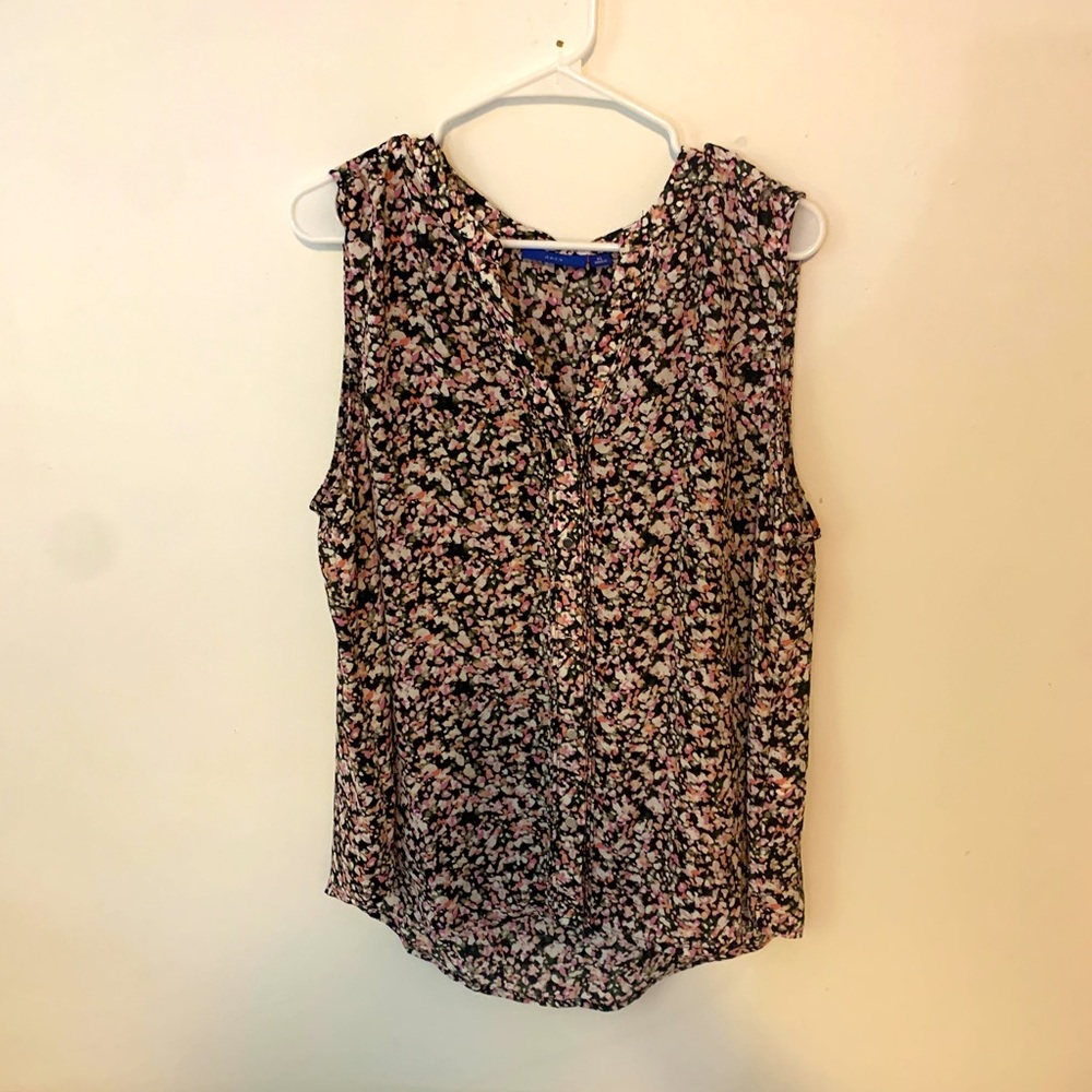 NWOT Apt 9 Floral Sleeveless Button Down Blouse size XL Kohl’s